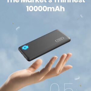 INIU Portable Charger, Slimmest 10000mAh 5V/3A Power Bank, USB C in&out High-Speed Charging Battery Pack, External Phone Powerbank Compatible with iPhone 16 15 14 13 12 Samsung S22 S21 Google iPad etc