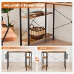 Small L Shaped Desk with Power Outlets, 40 Inch Computer Corner Desk with Reversible Shelves, Gaming Desk, Study Writing Table for Home Office, Rustic Brown