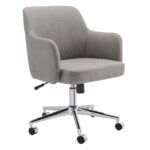 Amazon Basics Modern Home Office Desk Chairs, Adjustable Height, 360 Degree Swivel, 25"D x 23.25"W x 36.25"H, Light Gray