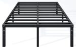 18 Inch Full Bed Frame - Sturdy Metal Platform Full Size, No Box Spring Needed, Heavy Duty, Easy Assembly, Strong Bearing Capacity, Under Bed Storage, Black