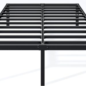 18 Inch Full Bed Frame - Sturdy Metal Platform Full Size, No Box Spring Needed, Heavy Duty, Easy Assembly, Strong Bearing Capacity, Under Bed Storage, Black