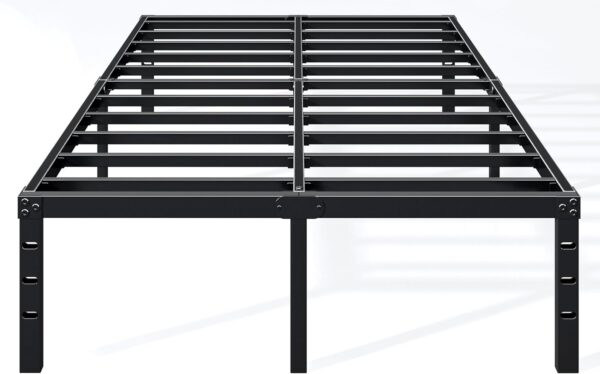 18 Inch Full Bed Frame - Sturdy Metal Platform Full Size, No Box Spring Needed, Heavy Duty, Easy Assembly, Strong Bearing Capacity, Under Bed Storage, Black