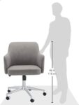 Amazon Basics Modern Home Office Desk Chairs, Adjustable Height, 360 Degree Swivel, 25"D x 23.25"W x 36.25"H, Light Gray