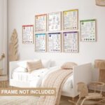 8pcs Chakra Poster (10"x14") Yoga Poses Poster, Laminated Spiritual Decor, 7 Chakra Decor Knowledge Vertical Wall Art For Yoga Room, Root, Crown, Throat, Third Eye, Sacral, Reiki Room Home Decorations