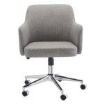 Amazon Basics Modern Home Office Desk Chairs, Adjustable Height, 360 Degree Swivel, 25"D x 23.25"W x 36.25"H, Light Gray