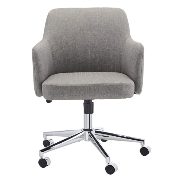 Amazon Basics Modern Home Office Desk Chairs, Adjustable Height, 360 Degree Swivel, 25"D x 23.25"W x 36.25"H, Light Gray