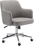 Amazon Basics Modern Home Office Desk Chairs, Adjustable Height, 360 Degree Swivel, 25"D x 23.25"W x 36.25"H, Light Gray