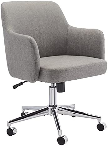 Amazon Basics Modern Home Office Desk Chairs, Adjustable Height, 360 Degree Swivel, 25"D x 23.25"W x 36.25"H, Light Gray