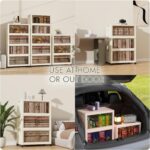5 Storage Bins with 5 Lids, 23 Gal Collapsible Storage Bins, 5 Packs Stackable Storage Bins with Wheels,Large Closet Organizers and Storage, Double Door Stackable Storage Bins for Home,Office