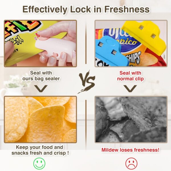 Mini Bag Sealer, USB-C Rechargeable Bag Sealer, Cute Little Pig Heat Seal, Gently Pull to Quickly Seal, Convenient for Storing Snacks, Fruits, Food, and Daily Necessities