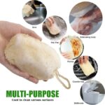Large Natural Dish Scrubber, Loofah Dishwashing Sponge (6 Pcs), No Scratch for Dish, Large Size 5.2″L*3.2″W, Loofah Plant Kitchen Eco-Scrubber, Zero Waste and Eco Friendly Sponges, Unbleached.