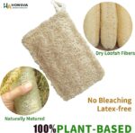 Large Natural Dish Scrubber, Loofah Dishwashing Sponge (6 Pcs), No Scratch for Dish, Large Size 5.2″L*3.2″W, Loofah Plant Kitchen Eco-Scrubber, Zero Waste and Eco Friendly Sponges, Unbleached.