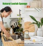 Large Natural Dish Scrubber, Loofah Dishwashing Sponge (6 Pcs), No Scratch for Dish, Large Size 5.2″L*3.2″W, Loofah Plant Kitchen Eco-Scrubber, Zero Waste and Eco Friendly Sponges, Unbleached.