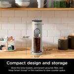 Ninja Pod & Grounds Specialty XL Single-Serve Coffee Maker, K-Cup Pod Compatible, Brews Grounds, Compact Design, Built-In Milk Frother, 68-oz. Reservoir, 6-oz. Cup to 24-oz. Mug Sizes, Stone, PB055AST