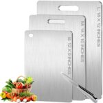 Titanium Cutting Board-3 pack Titanium Cutting Boards for Kitchen/Double Sided Titanium Cutting Mat Stainless Steel Food Grade Cutting Boards,Stainless Non Stick Chopping Board