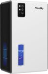 NineSky Dehumidifier for Home, 95 OZ Water Tank, (1000 sq.ft) Dehumidifiers for Bathroom Bedroom Basement with Auto Shut Off,7 Colors LED Light(White)