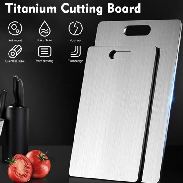 Titanium Cutting Board-3 pack Titanium Cutting Boards for Kitchen/Double Sided Titanium Cutting Mat Stainless Steel Food Grade Cutting Boards,Stainless Non Stick Chopping Board