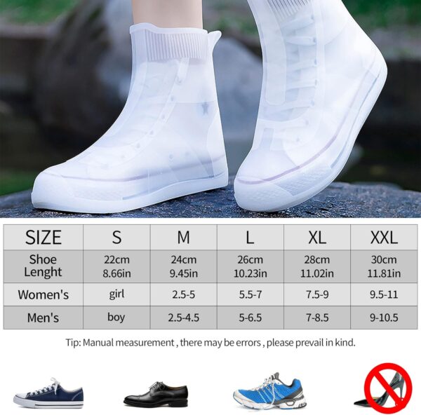 Shoe Covers Waterproof Rain Shoes Covers Reusable Foldable Rain Boots Slip Resistant Rubber Sole Overshoes Protectors for Cleaning Camping Travel Rain Galoshes with Buttons