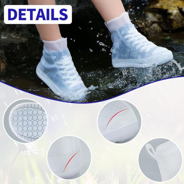 Shoe Covers Waterproof Rain Shoes Covers Reusable Foldable Rain Boots Slip Resistant Rubber Sole Overshoes Protectors for Cleaning Camping Travel Rain Galoshes with Buttons