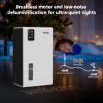 NineSky Dehumidifier for Home, 95 OZ Water Tank, (1000 sq.ft) Dehumidifiers for Bathroom Bedroom Basement with Auto Shut Off,7 Colors LED Light(White)
