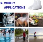 Shoe Covers Waterproof Rain Shoes Covers Reusable Foldable Rain Boots Slip Resistant Rubber Sole Overshoes Protectors for Cleaning Camping Travel Rain Galoshes with Buttons