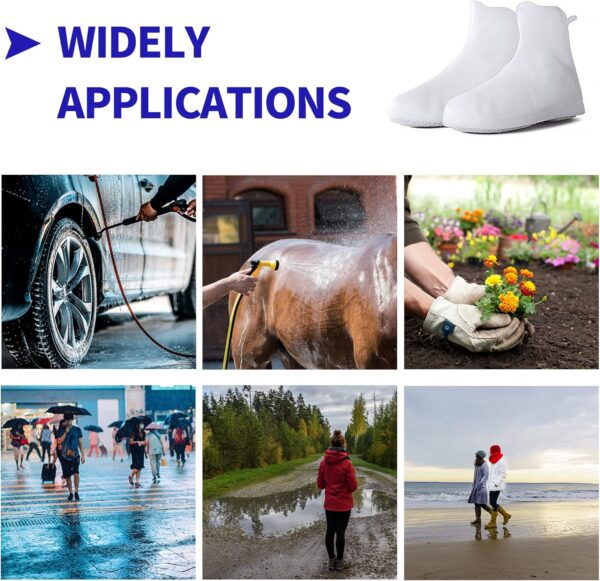 Shoe Covers Waterproof Rain Shoes Covers Reusable Foldable Rain Boots Slip Resistant Rubber Sole Overshoes Protectors for Cleaning Camping Travel Rain Galoshes with Buttons