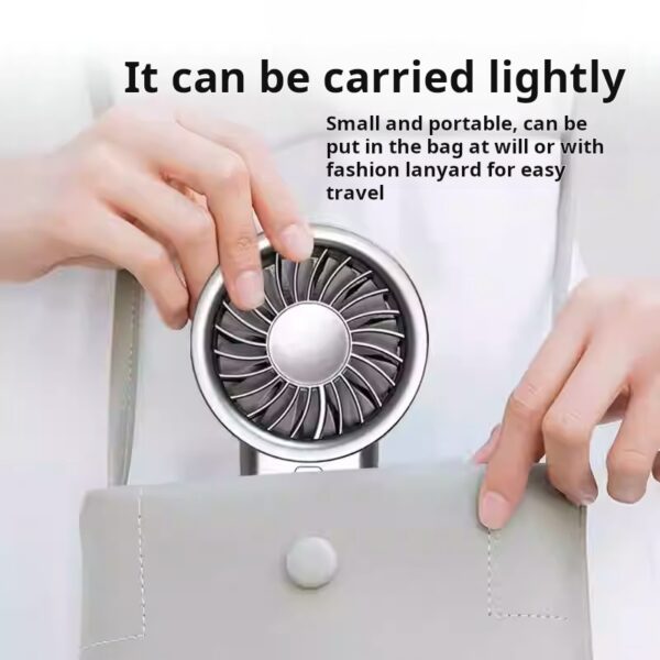 Mros Solar-Powered Handheld Desktop Fan, Portable, Outdoor USB Rechargeable for Summer.