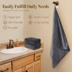 Orighty Bath Towel Set Pack of 4(27’’ x 54’’) - Soft Feel Bath Towel Sets, Highly Absorbent Microfibre Towels for Body, Quick Drying, Microfibre Bath Towels for Sport, Yoga, SPA, Fitness - Grey